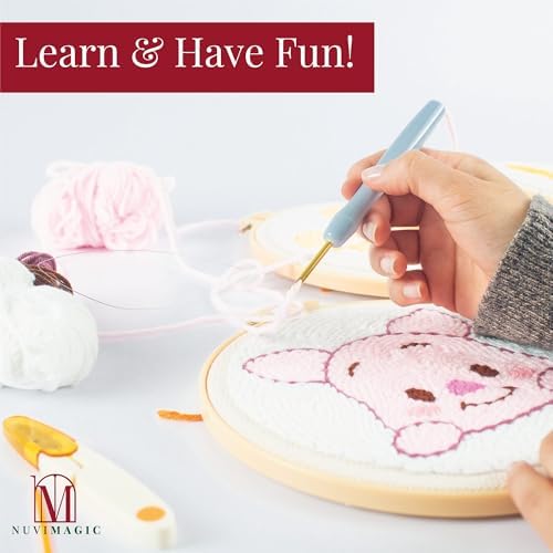 Nuvimagic - Punch Needle Kit for Beginners & Adults - Complete DIY Punch Embroidery Kit with 4 Unique Patterns - Perfect Needle Punch Kits for Creative Art - Image 2