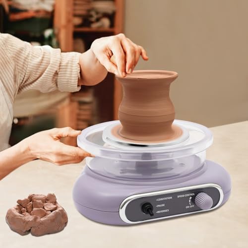 Electric Pottery Wheel Machine for Adults Kids, 0-200Rpm Adjustable Speed with 4.7Inch Turntable & Foot Pedal. Complete Clay Craft Kit Includes 8 Shaping Tools, Paints,Air-Dry Clay for Ceramic Making - Image 7