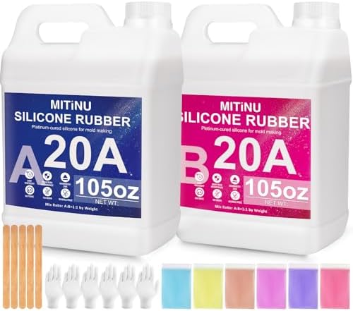 Silicone Mold Making Kit - 210oz Total 20A Liquid Silicone Rubber by MITINU