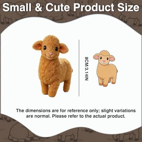 FACE N FACE DIY Needle Felting Kit Cute Golden Yellow Lamb Standing – Needle Felting Starter Kit with Fiber Roving, Needles, Felting Pad & Instructions | Felted Farm Animal Kit for Beginners Adults - Image 2