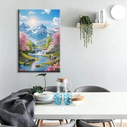 ATDMS Mountain Paint by Numbers Kits for Adult with Frame, 7.87x11.81 Inch - Image 4