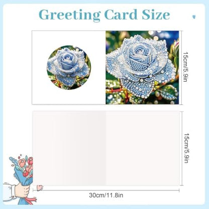Artiphile DIY Pearl Art Painting Greeting Card Set Crafts Decor 6-Piece Foldable Cards Kit with Envelopes and Tools for Holiday Wishes Adult Crafting Project-Flowers-2 - Image 3