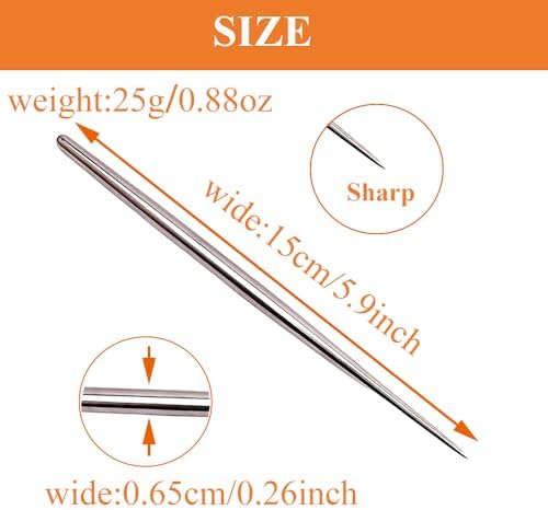 1 PCS Polymer Clay Needle Tools, Stainless Steel Scoring Sculpting Modeling Carving Tools for Feather Wire Texture Model Air Dry Clay Ceramic & Pottery Art Tool Supplies/5.9x0.26Inch/Silver - Image 2