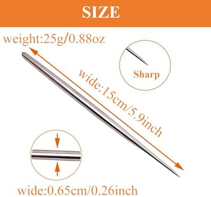 1 PCS Polymer Clay Needle Tools, Stainless Steel Scoring Sculpting Modeling Carving Tools for Feather Wire Texture Model Air Dry Clay Ceramic & Pottery Art Tool Supplies/5.9x0.26Inch/Silver - Image 2