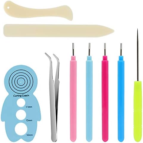 KITANIS 9 Pieces Multifunctional Slotted Quilling Tool and Supplies Kit Ergonomic for Beginner, Advanced Quiller, DIY, Handcraft, Scrapbooking, Card Making, Bookbinding and Origami by KITANIS