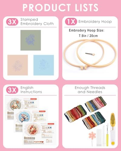TINDTOP Embroidery Kit for Adult, Parrot Embroidery Stitch Practice kit - Image 2