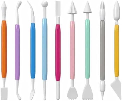 Ferrochef 10 Set 90 Pcs Clay Tools, Plastic Sculpting Tools, Colorful Style by Ferrochef