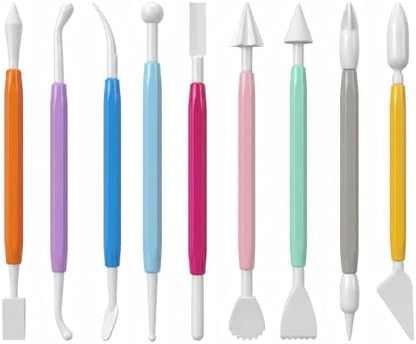Ferrochef 10 Set 90 Pcs Clay Tools, Plastic Sculpting Tools, Colorful Style by Ferrochef