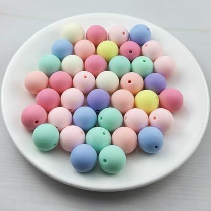 40pcs Acrylic Round Beads for Crafts 18mm Resin Candy Color Spacer Beads with Hole for Jewelry Making Sewing Crafts Decoration Necklaces Bracelets Earrings Supplies(Frosted Mix Colors) - Image 2