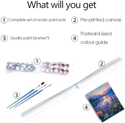 Hestarcul Paint by Numbers Kits for Adults,Flowers Paint by Numbers Kits on Canvas,Color by Number Easy DIY Acrylic Painting for Beginner，Home Wall Decoration and Gifts (Butterfly) - Image 6
