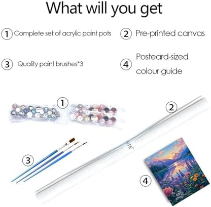 Hestarcul Paint by Numbers Kits for Adults,Flowers Paint by Numbers Kits on Canvas,Color by Number Easy DIY Acrylic Painting for Beginner，Home Wall Decoration and Gifts (Butterfly) - Image 6
