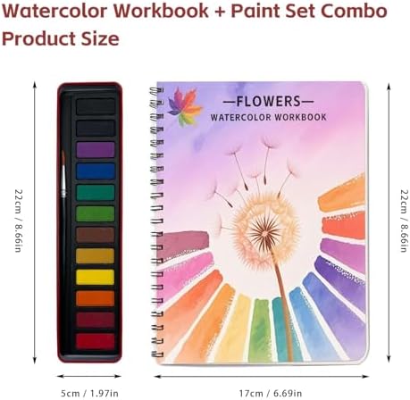 Watercolor Workbooks, Beginner Watercolor Painting Kit – 12 Colors Paint Set with Brush – Perfect for Gifting to Spark Creativity & Joy for Teens & Adults（Seaside） - Image 7