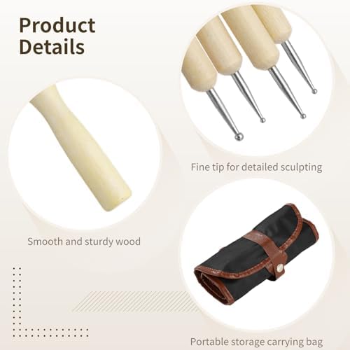 43 Pcs Clay Tool, Pottery Tool for Sculpting, Clay Carving Tools, Including Carrying Bag, Ideal for Clay, Polymer, Ceramics, DIY Art Projects - Image 5