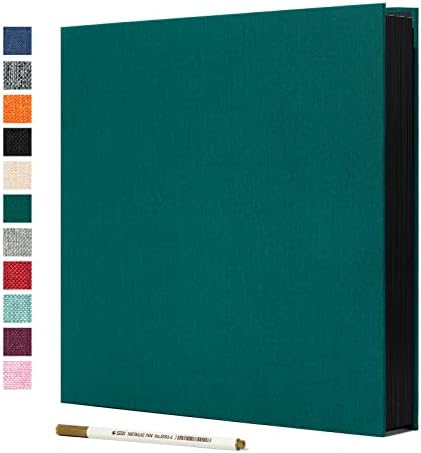 Spbapr Large Photo Album Self Adhesive Linen Cover Magnetic Scrapbook Album DIY Scrap Book 60 Black Sticky Pages for 3x5 4x6 5x7 8x10 Pictures with A Metal Pen by Spbapr