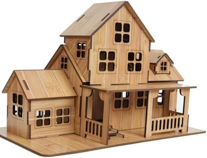 3D Wooden Puzzles for Adults Wooden Building Model, 3D House Model Kits for Adults, Log Cabin Model Kits by VBSUT
