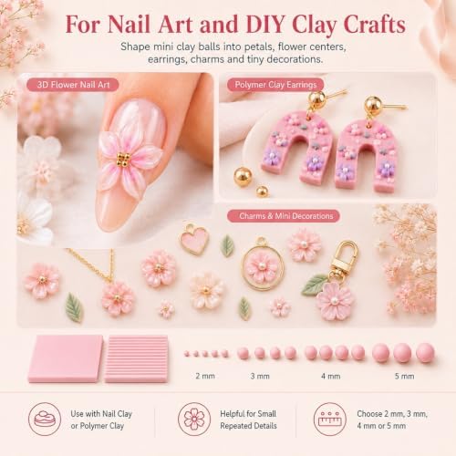 3D Printed Mini Clay Ball Maker Set 2/3/4/5mm Gel Bead Roller Nail Art Tool - Image 6