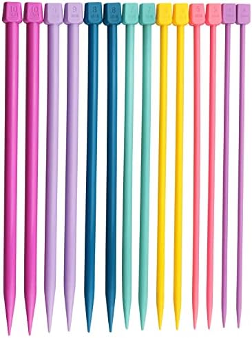 ITROLLE Knitting Needle 14PCS 4mm 5mm 6mm 7mm 8mm 9mm 10mm Colourful Single Pointed Knitting Straight Pins by ITROLLE