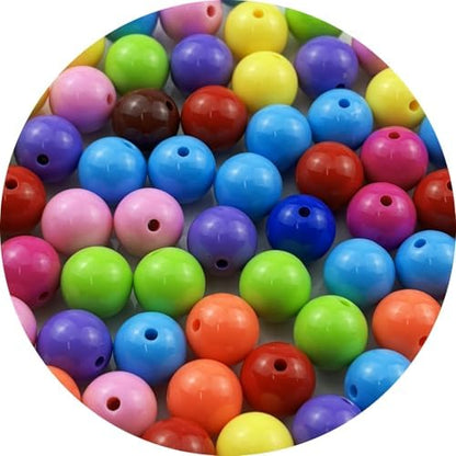 60pcs Acrylic Round Beads for Crafts 14mm Resin Candy Color Spacer Beads with Hole for Jewelry Making Sewing Crafts Decoration Necklaces Bracelets Earrings Supplies(Dark Mix Colors) by Unknown