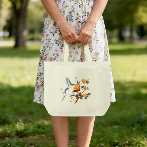 ERKOON Canvas Tote Bag Embroidery Kit for Beginners, Floral Arts Crafts Cross Stitch Kits for Adults Including Stamped Embroidery Bag with Hoops, Needle, Instruction and Color Threads (Hummingbird) - Image 7