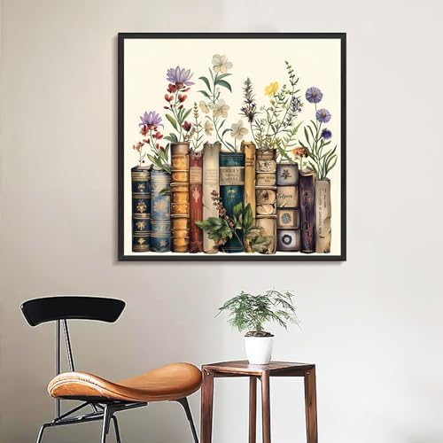 Yezavesu Book Paint by Numbers Kit for Adults Beginner, Flowers Adult Paint by Number Kits on Canvas Without Frame, DIY Acrylic Painting by Numbers for Home Wall Decor Gift 16x16 Inch - Image 2