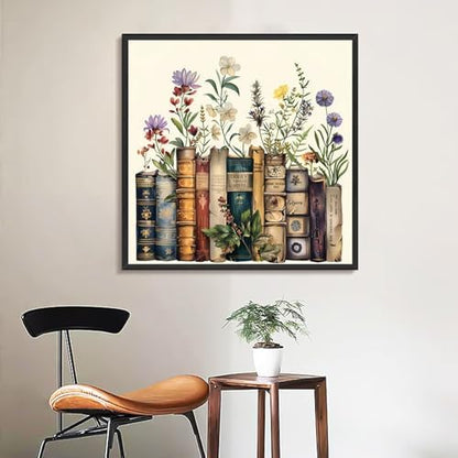 Yezavesu Book Paint by Numbers Kit for Adults Beginner, Flowers Adult Paint by Number Kits on Canvas Without Frame, DIY Acrylic Painting by Numbers for Home Wall Decor Gift 16x16 Inch - Image 2