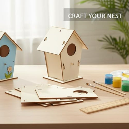 Unfinished MDF Birdhouse Craft Kit - DIY Wooden Assembly Project for Painting, Decorating & Home Garden Display - Image 2
