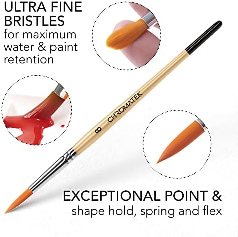 CHROMATEK Watercolor Tutorial Set, 7 Part Video Course, 84 Piece All-In-One Kit, Adults, Beginner & Professional Artists, 48 Watercolor Paint Tubes, 25 Page Workbook, 8 Brushes, Aquapen, Palette, Tape - Image 5