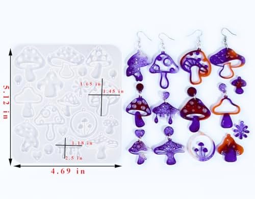 3 PCS Mushroom Earring Resin Molds for DIY Earrings Pendants Keychains - Image 6