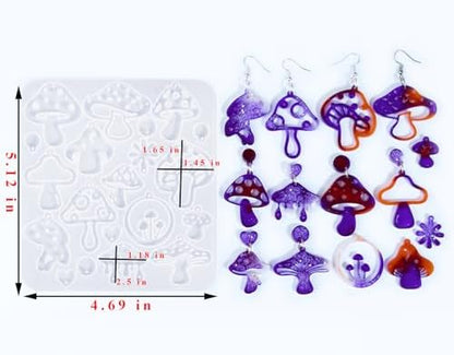 3 PCS Mushroom Earring Resin Molds for DIY Earrings Pendants Keychains - Image 6