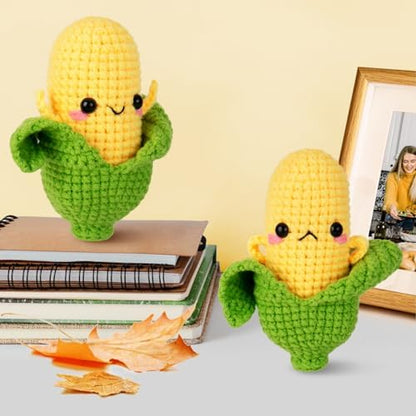 Crochetta Crochet Kit for Beginners - Crochet Starter Kit with Step-by-Step Video Tutorials, Learn to Crochet Kits for Adults, DIY Knitting Supplies, 2 Pcs Corn(40%+ Yarn) - Image 2