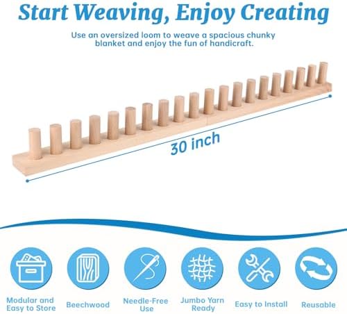 cenoz 30" Beechwood Chunky Blanket Knitting Loom Kit - Image 2