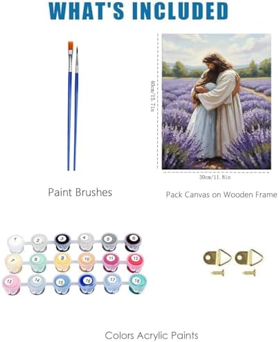 Jesus Paint by Numbers Kit for Adults Framed Canvas, Frameworkless - Image 3