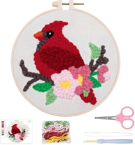 Louise Maelys Punch Needle Kit for Beginners with Cardinal Bird Pattern by LouiseMaelys