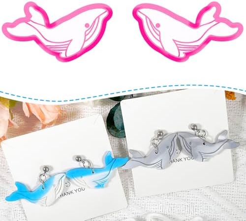 Xaekicr Whale Polymer Clay Cutters for Earrings – Ocean Animal Clay Cutters, DIY Polymer Clay Molds for Jewelry Making, Clay Tools Set for Handmade Crafts by Xaekicr