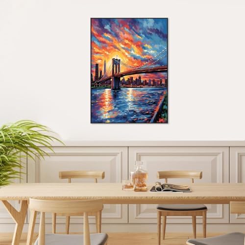 YOLENIX Paint by Numbers for Adults and Kids, Cross-sea Bridge Painting by Number Kits On Canvas, Number Artist Paint by Number Kit Funny DIY, Home Wall Decor, Gifts 12X16inch ﻿ - Image 4