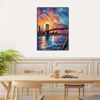 YOLENIX Paint by Numbers for Adults and Kids, Cross-sea Bridge Painting by Number Kits On Canvas, Number Artist Paint by Number Kit Funny DIY, Home Wall Decor, Gifts 12X16inch ﻿ - Image 4