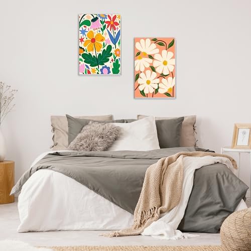 Ycydilirab 4 Pack Flowers Paint by Numbers Kit for Adults with Framed Wooden Easel - Flower Adult Paint by Number,Paint by Number Canvas for Adults Gifts Home Wall Decor 8×12 inch - Image 2
