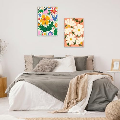 Ycydilirab 4 Pack Flowers Paint by Numbers Kit for Adults with Framed Wooden Easel - Flower Adult Paint by Number,Paint by Number Canvas for Adults Gifts Home Wall Decor 8×12 inch - Image 2