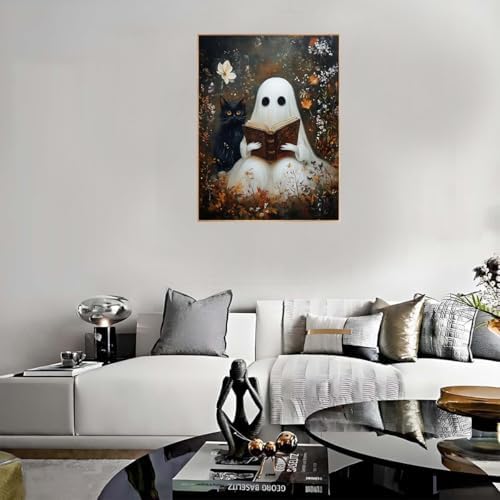 Halloween Stamped Cross Stitch Kits for Beginners Adults - Ghosts and Cats Counted Cross Stitch Kits,Needlepoint Cross-Stitch Patterns Dimensions Needlecrafts Embroidery Kits Arts and Crafts - Image 3