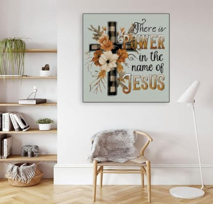 Religious Stamped Cross Stitch Kits -Needlepoint Counted Cross Stitch Kits for Beginners，Religious Cross Dimensions Cross Stitch Kits Embroidery Kit Arts and Crafts for Beginners 13.7x13.7 inch - Image 3