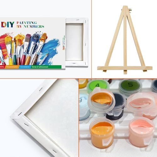 JOOZ Framed Paint by Numbers Kit for Adults, Pink Cowboy Boots Paint by Number with Easel, DIY Flowers Oil Painting by Numbers, Adult Paint by Number Kits Framed Canvas for Home Wall Decor 8x12 Inch - Image 7