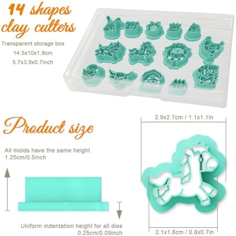 ORIGACH 14 Pcs Farm Animal Clay Cutters Set - Image 2