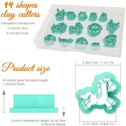 ORIGACH 14 Pcs Farm Animal Clay Cutters Set - Image 2