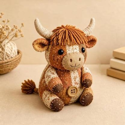 Patchwork Mouse DIY Sewing Kit for Adults & Beginners (Highland Cattle) - Image 3