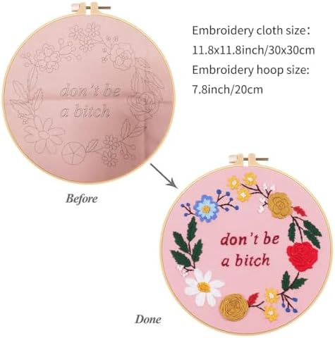 Nuberlic Funny Embroidery Kit for Beginners, Cross Stitch Kits - Image 6