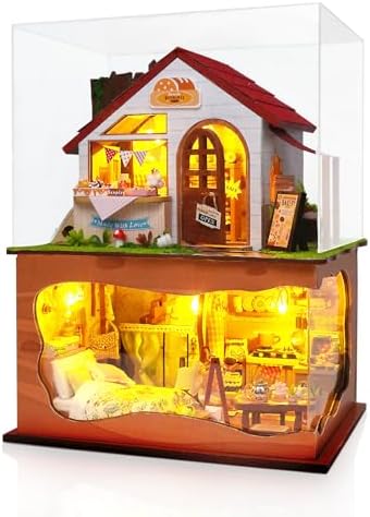 DIY Miniature House Kit, Mini House Building kit with Dust Cover for Adults by MakingLifeFunforCool