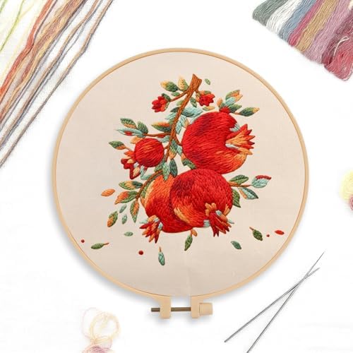 CREAWONDER Canvas Tote Bag Embroidery Kit with Pattern for Beginners, Arts and DIY Embroidery Crafts Kits for Adults, Include Instructions, Embroidery Hoops, Color Threads and Tool - Image 3