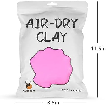 Cutedeer Pink Air Dry Clay, 1.1lb Foam Modeling Clay, Soft Squishy Molding for Kids Adults, Arts & Crafts Project Slime Supplies(1.1lb - 1 Pack, Pink) - Image 5