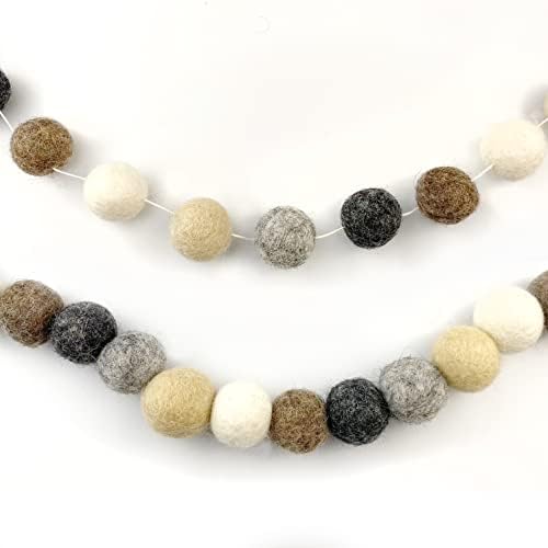 Garland Weathered Naturals Wool Felt Balls (50) Pom Poms in Neutral Earth Tones Including Grays and Browns for Decor .8 - 1 Inch Size | Hand Felted in Nepal from 100% NZ Wool | Bag Included - Image 5