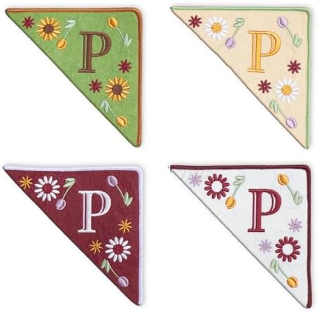 Personalized Embroidered Corner Mark, 4 Pack, Finished Initial Felt Bookmark Corner, Gift for Book Lover by Unknown